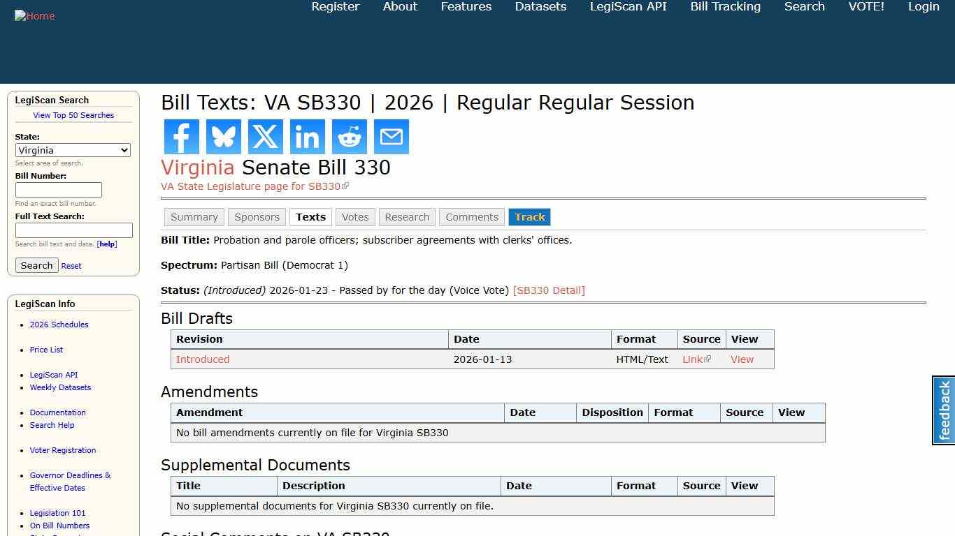 Bill Texts: VA SB330 2026 Regular Regular Session LegiScan