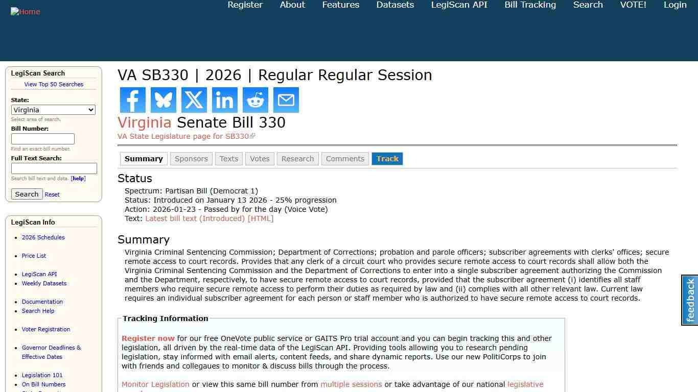 VA SB330 2026 Regular Regular Session LegiScan
